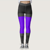 Grijs Paars met tekst Verander de Jog van de Kleur Leggings (Voorkant)