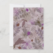 Grijs & Paarse Bloemen Twee Verjaardag Uitnodiging (Achterkant)