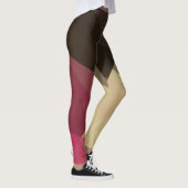 Grijs Paarse crème Modern geometrisch patroon Leggings (Rechts)