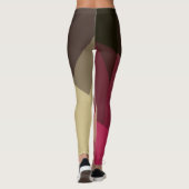 Grijs Paarse crème Modern geometrisch patroon Leggings (Achterkant)