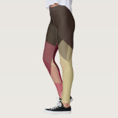 Grijs Paarse crème Modern geometrisch patroon Leggings (Links)