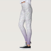 Grijs Paarse Glitter Sparkles Modern Leggings (Links)