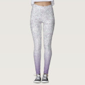 Grijs Paarse Glitter Sparkles Modern Leggings (Voorkant)
