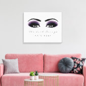 Grijs Paarse make-up artiest Beauty Damask Lashes Canvas Afdruk (Insitu (Woonkamer))