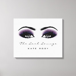 Grijs Paarse make-up artiest Beauty Damask Lashes Canvas Afdruk