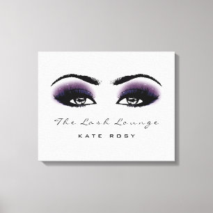 Grijs Paarse make-up artiest Beauty Damask Lashes Canvas Afdruk