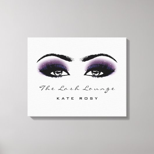 Grijs Paarse make-up artiest Beauty Damask Lashes Canvas Afdruk (Voorkant)