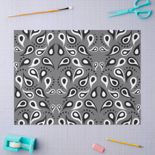 grijs paisleypapier tissuepapier (Craft)
