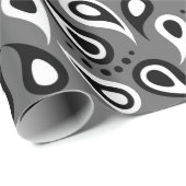grijs paisleyverpakkingspapier cadeaupapier (Rol Hoek)