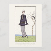 Grijs pak Franse Mode Bord Illustratie Briefkaart (Voorkant)