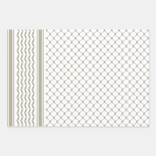 Grijs Palestijns Keffiyeh Patroon Ontwerp Inpakpapier Vel (Voorkant)