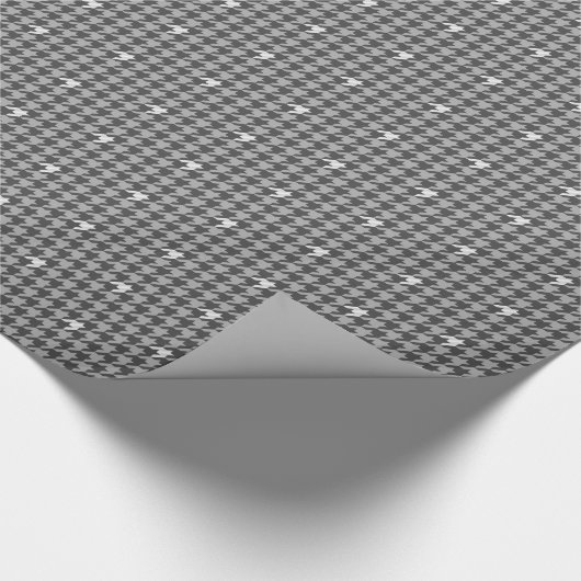 Grijs papier met zilver Accent Houndstooth Wrappin (Hoek)