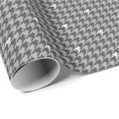 Grijs papier met zilver Accent Houndstooth Wrappin (Rol Hoek)