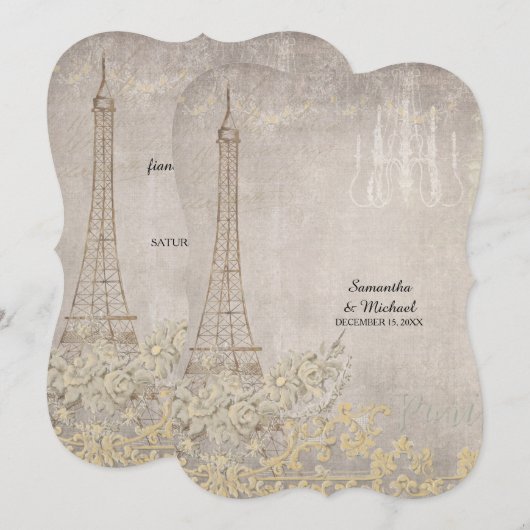 Grijs  Parijs Parisian Stylish Vrijgezellenfeest Kaart (Voorkant / Achterkant)