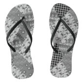 Grijs Patchwork Patchwork Patroon Teenslippers (Voetbed)