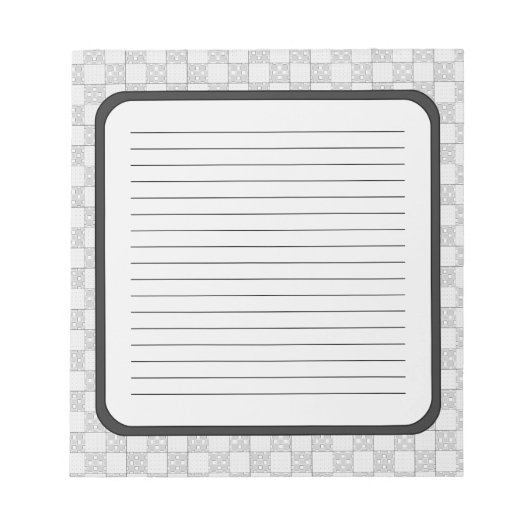 Grijs patchworkpatroon notitieblok (Voorkant)
