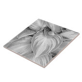 Grijs patroon Bladeren Botanisch decoratief  Tegeltje (Zijkant)