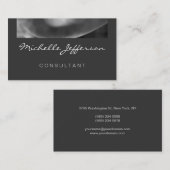 Grijs Patroon Contemmodern Manuscript Visitekaartj Visitekaartje (Voorkant / Achterkant)