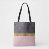 Grijs patroon en roze tote bag (Voorkant)
