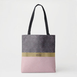 Grijs patroon en roze tote bag