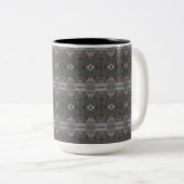 Grijs patroon met koraal koffie Mok (Voorkant rechts)