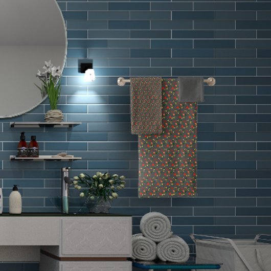 Grijs Patroon mini wilde bloem Bad Handdoek