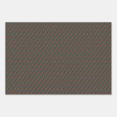 Grijs patroon rode wildbloemen, omhuld papier inpakpapier vel (Voorkant 2)