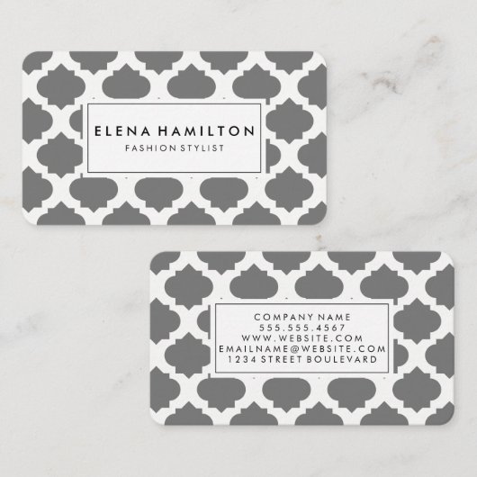 Grijs  Patroon Visitekaartje (Voorkant / Achterkant)