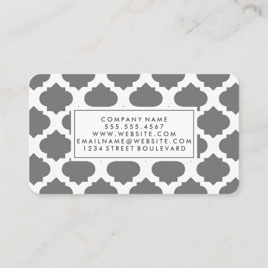 Grijs  Patroon Visitekaartje (Achterkant)