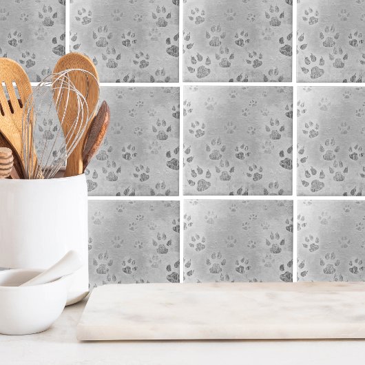 Grijs Paw Patroon Tegeltje