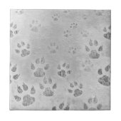 Grijs Paw Patroon Tegeltje (Voorkant)