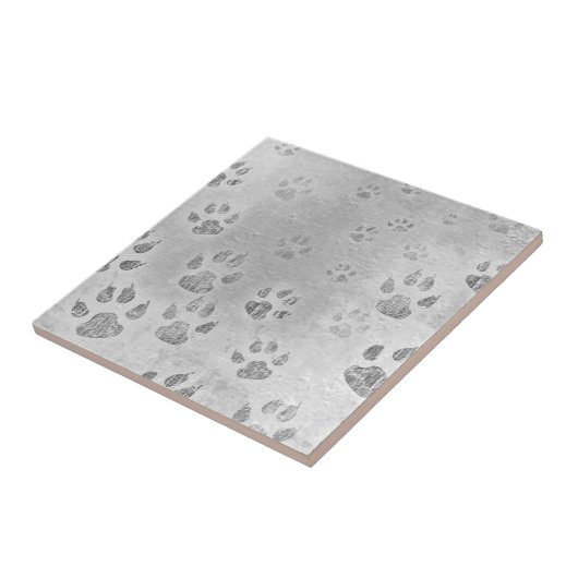 Grijs Paw Patroon Tegeltje (Zijkant)