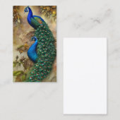 Grijs Peacock Art Waterverf Schilderen Contactkaartje (Voorkant / Achterkant)