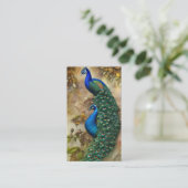 Grijs Peacock Art Waterverf Schilderen Contactkaartje (Staand voorkant)
