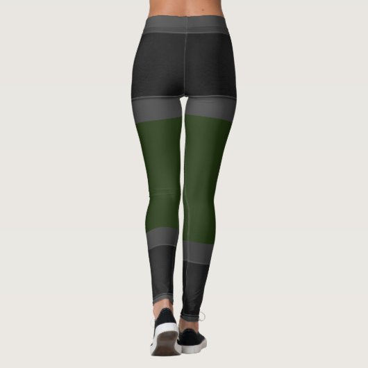 Grijs personaliseer Leggings donkergroene aangepas (Achterkant)