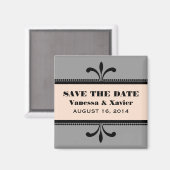 Grijs/Perzik Fancy Kunstdeco sparen de Magnet van  (Voorkant / Achterkant)