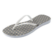 Grijs & perzik polkadot - teenslippers (Schuin)