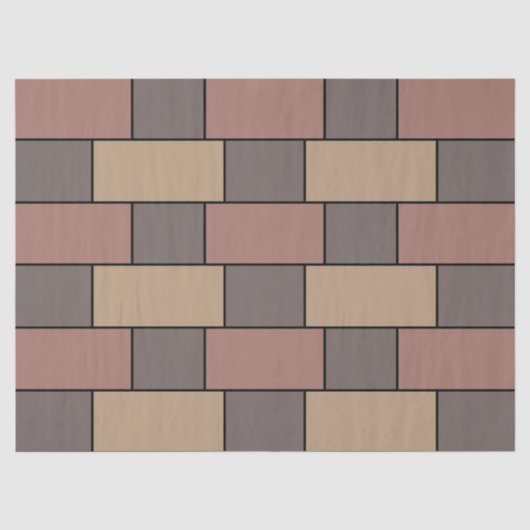 Grijs Perzik Roze Bakstenen Muur Tissuepapier (Voorkant)