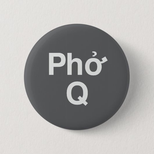 Grijs Phở Q Ronde Button 5,7 Cm (Voorkant)