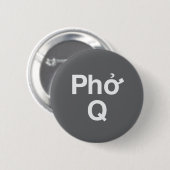 Grijs Phở Q Ronde Button 5,7 Cm (Voorkant /achterkant)