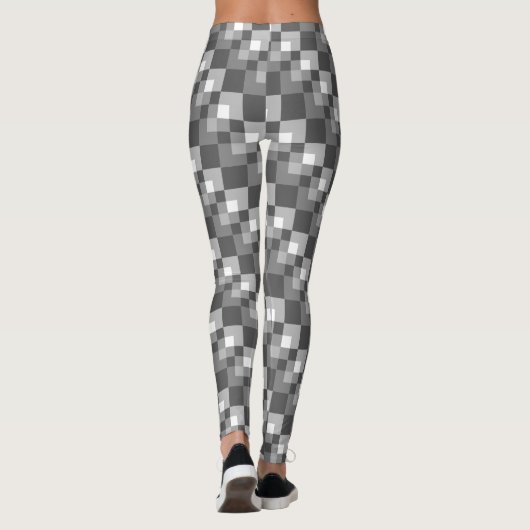 Grijs pixelpatroon leggings (Achterkant)