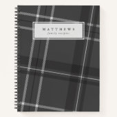 Grijs plaid gepersonaliseerd familierecept notitieboek (Voorkant)