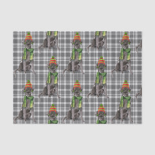 Grijs Plaid met een Black Lab Hond Kerstmis Tissuepapier