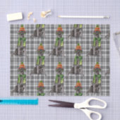 Grijs Plaid met een Black Lab Hond Kerstmis Tissuepapier (Craft)