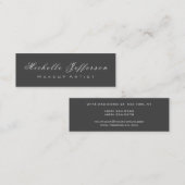 Grijs Plain Slim Size Trendy Script Visitekaartje (Voorkant / Achterkant)