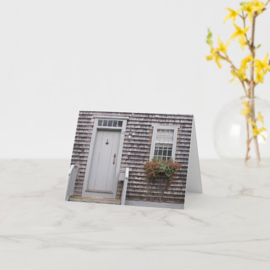 Grijs plattelandshuisje kaart (Gele Bloem)