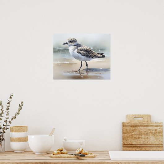 Grijs Plover Bird Art Print Poster (Keuken)