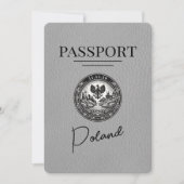 Grijs Polen paspoort Bewaar de datum Save The Date (Voorkant)