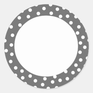 Grijs Polka dot label
