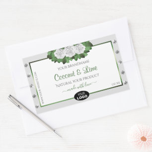 Grijs product Etiketten Groene witte rozen Joodse 